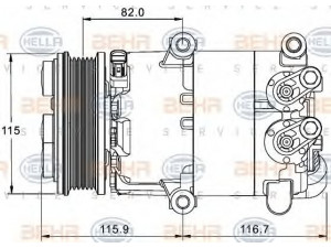 HELLA 8FK 351 334-061 kompresorius, oro kondicionierius 
 Oro kondicionavimas -> Kompresorius/dalys
1 459 711, 1 543 949, 1 566 165