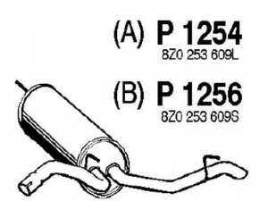 FENNO P1254 galinis duslintuvas 
 Išmetimo sistema -> Duslintuvas
8Z0253609L, 8Z0253611D