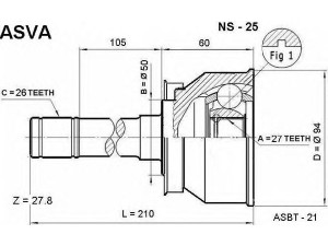 ASVA NS-25 jungčių komplektas, kardaninis velenas 
 Ratų pavara -> Sujungimai/komplektas
39100-20N00, 39100-78G00