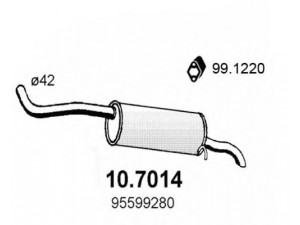 ASSO 10.7014 galinis duslintuvas 
 Išmetimo sistema -> Duslintuvas
1726K7, 95599280, 96046482