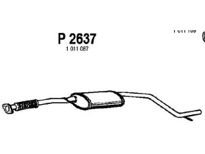 FENNO P2637 vidurinis duslintuvas 
 Išmetimo sistema -> Duslintuvas
1011087, 1465056, 6996212, 7116122