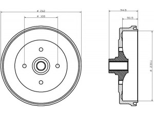 HELLA PAGID 8DT 355 301-251 stabdžių būgnas 
 Stabdžių sistema -> Būgninis stabdys -> Stabdžių būgnas
477501615A, 92435203100