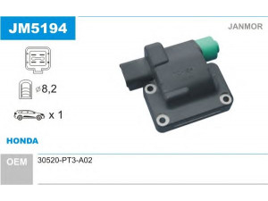 JANMOR JM5194 ritė, uždegimas 
 Kibirkšties / kaitinamasis uždegimas -> Uždegimo ritė
30520-PT3-A02