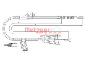 METZGER 17.0126 trosas, stovėjimo stabdys 
 Stabdžių sistema -> Valdymo svirtys/trosai
36531BU000