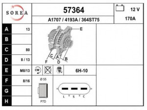 EAI 57364 kintamosios srovės generatorius
A3TX0581, 23700AA640