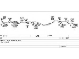 MTS C390079002664 išmetimo sistema 
 Išmetimo sistema -> Išmetimo sistema, visa