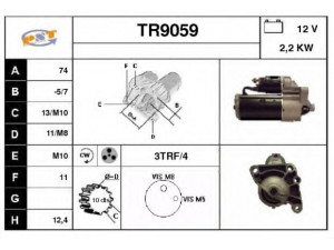 SNRA TR9059 starteris 
 Elektros įranga -> Starterio sistema -> Starteris
8200106788