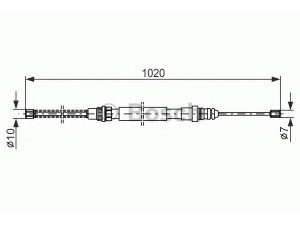 BOSCH 1 987 477 463 trosas, stovėjimo stabdys 
 Stabdžių sistema -> Valdymo svirtys/trosai
77 00 571 639, 77 01 348 316