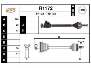 SNRA R1172 kardaninis velenas 
 Ratų pavara -> Kardaninis velenas
8200144781, 8200331639