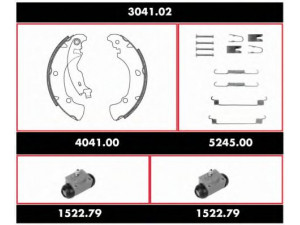WOKING 3041.02 stabdžių rinkinys, būgniniai stabdžiai 
 Stabdžių sistema -> Būgninis stabdys -> Stabdžių remonto rinkinys