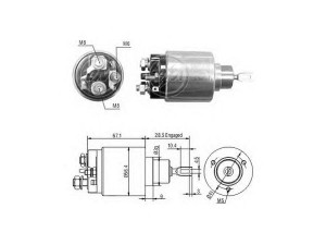 ERA 227047 solenoidinis jungiklis, starteris 
 Elektros įranga -> Starterio sistema -> Solenoidinis jungiklis
90 487 704
