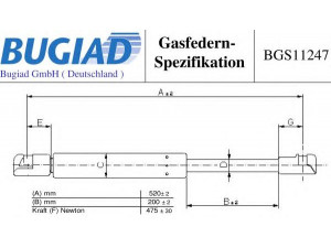BUGIAD BGS11247 dujinė spyruoklė, bagažinė 
 Priedai -> Bagažinė/pakrovimo skyrius
5N0 827 550