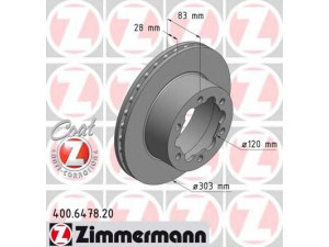 ZIMMERMANN 400.6478.20 stabdžių diskas 
 Stabdžių sistema -> Diskinis stabdys -> Stabdžių diskas
906 423 0112, 2E0 615 601