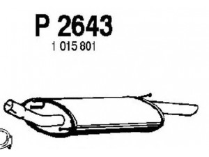 FENNO P2643 galinis duslintuvas 
 Išmetimo sistema -> Duslintuvas
1015801, 1054593, 1094580