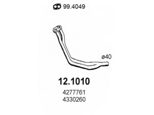 ASSO 12.1010 išleidimo kolektorius 
 Išmetimo sistema -> Išmetimo vamzdžiai
1016729, 4277761, 4286642, 4330260