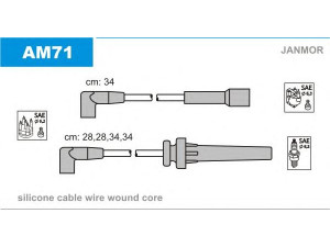 JANMOR AM71 uždegimo laido komplektas 
 Kibirkšties / kaitinamasis uždegimas -> Uždegimo laidai/jungtys