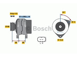 BOSCH 0 124 510 001 kintamosios srovės generatorius 
 Elektros įranga -> Kint. sr. generatorius/dalys -> Kintamosios srovės generatorius
1524013R, 77 00 377 091