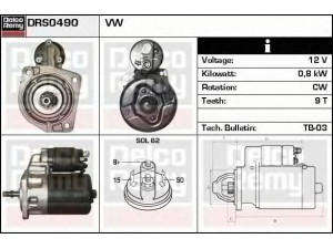 DELCO REMY DRS0490 starteris 
 Elektros įranga -> Starterio sistema -> Starteris
052911023A, 052911023AX, 036911023E