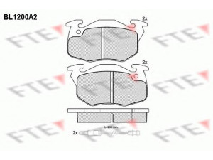 FTE BL1200A2 stabdžių trinkelių rinkinys, diskinis stabdys 
 Techninės priežiūros dalys -> Papildomas remontas
424862, 424878, 425033, 425035