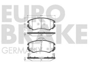 EUROBRAKE 5502223425 stabdžių trinkelių rinkinys, diskinis stabdys 
 Techninės priežiūros dalys -> Papildomas remontas
581012CA20, 581012EA10, 581012EA11