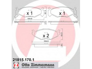 ZIMMERMANN 21815.170.1 stabdžių trinkelių rinkinys, diskinis stabdys 
 Techninės priežiūros dalys -> Papildomas remontas
44237115, 4423812, 4423822