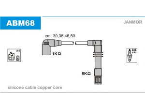JANMOR ABM68 uždegimo laido komplektas 
 Kibirkšties / kaitinamasis uždegimas -> Uždegimo laidai/jungtys
036905409K, 036905483G, 036 905 409 K
