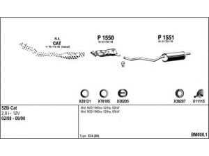 FENNO BM008.1 išmetimo sistema 
 Išmetimo sistema -> Išmetimo sistema, visa