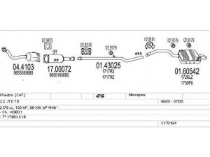 MTS C170194010037 išmetimo sistema 
 Išmetimo sistema -> Išmetimo sistema, visa
