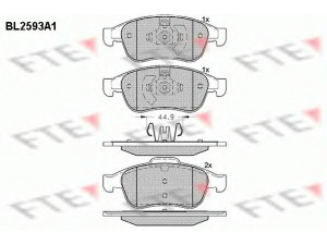 FTE BL2593A1 stabdžių trinkelių rinkinys, diskinis stabdys 
 Techninės priežiūros dalys -> Papildomas remontas
41 06 059 61R, 44 06 039 05R, 44 06 071 15R