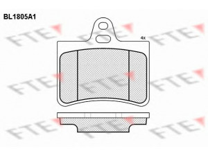 FTE BL1805A1 stabdžių trinkelių rinkinys, diskinis stabdys 
 Techninės priežiūros dalys -> Papildomas remontas
425217, 425290, 425334