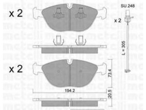 METELLI 22-0828-2K stabdžių trinkelių rinkinys, diskinis stabdys 
 Techninės priežiūros dalys -> Papildomas remontas