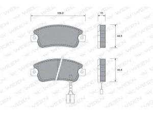 WEEN 151-1500 stabdžių trinkelių rinkinys, diskinis stabdys 
 Techninės priežiūros dalys -> Papildomas remontas
0060750464, 0060750780, 0060750795