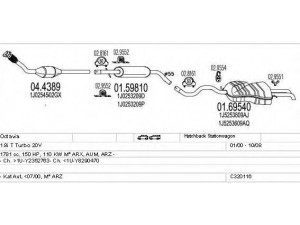MTS C320116004831 išmetimo sistema 
 Išmetimo sistema -> Išmetimo sistema, visa