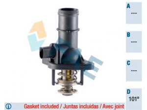 FAE 5348101 termostatas, aušinimo skystis 
 Aušinimo sistema -> Termostatas/tarpiklis -> Thermostat
06A 121 114
