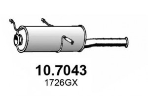 ASSO 10.7043 galinis duslintuvas 
 Išmetimo sistema -> Duslintuvas
1726AJ, 1726GX, 1726S6, 1726S7