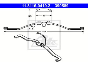 ATE 11.8116-0410.2 spyruoklė, stabdžių apkaba 
 Stabdžių sistema -> Stabdžių matuoklis -> Stabdžių dalys
5 42 537, 5 42 731, 93188588, 93195709