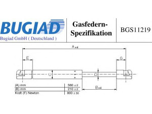 BUGIAD BGS11219 dujinė spyruoklė, bagažinė 
 Priedai -> Bagažinė/pakrovimo skyrius
60 25 305 941
