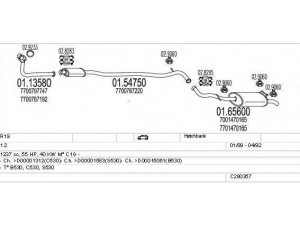 MTS C280357006342 išmetimo sistema 
 Išmetimo sistema -> Išmetimo sistema, visa