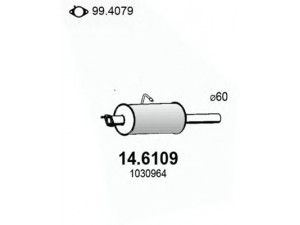 ASSO 14.6109 vidurinis duslintuvas 
 Išmetimo sistema -> Duslintuvas
1025266, 1026434, 1030964, 1031210
