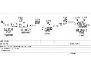 MTS C260667009910 išmetimo sistema 
 Išmetimo sistema -> Išmetimo sistema, visa