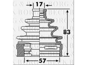 BORG & BECK BCB6239 gofruotoji membrana, kardaninis velenas 
 Ratų pavara -> Gofruotoji membrana
C97412U60A