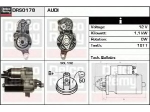 DELCO REMY DRS0178 starteris 
 Elektros įranga -> Starterio sistema -> Starteris
06D911021B, 06D911021BX, 06D911021D