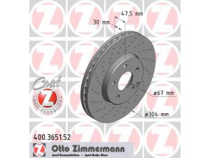 ZIMMERMANN 400.3651.52 stabdžių diskas 
 Dviratė transporto priemonės -> Stabdžių sistema -> Stabdžių diskai / priedai
211 421 1212