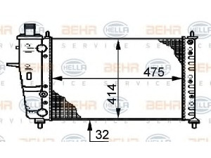 HELLA 8MK 376 720-331 radiatorius, variklio aušinimas 
 Aušinimo sistema -> Radiatorius/alyvos aušintuvas -> Radiatorius/dalys
7776507