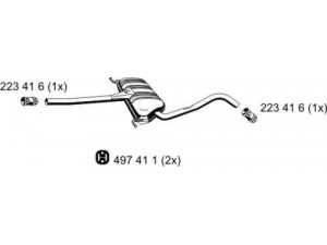 ERNST 243124 vidurinis duslintuvas 
 Išmetimo sistema -> Duslintuvas
8D0 253 409 AS, 8D0 253 409 N