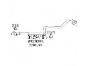 MTS 01.59410 vidurinis duslintuvas 
 Išmetimo sistema -> Duslintuvas
203003J300, 203003J300KE