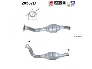 AS 28567D katalizatoriaus keitiklis 
 Išmetimo sistema -> Katalizatoriaus keitiklis
1705NX, 170684, 9456200280, 9656904180