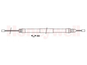 BENDIX 432418B trosas, stovėjimo stabdys 
 Stabdžių sistema -> Valdymo svirtys/trosai
4745J7