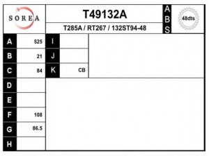 EAI T49132A kardaninis velenas 
 Ratų pavara -> Kardaninis velenas