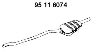 EBERSPÄCHER 95 11 6074 vidurinis duslintuvas 
 Išmetimo sistema -> Duslintuvas
8D0 253 409AE